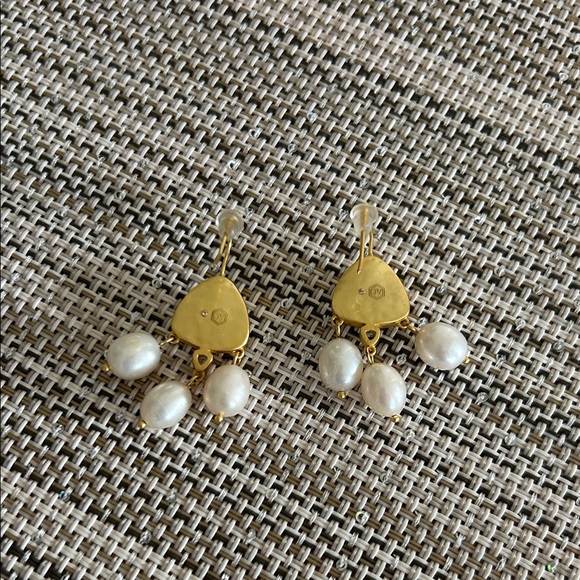 Julie Vos Gold and Pearl Drop Earrings - Picture 2 of 3